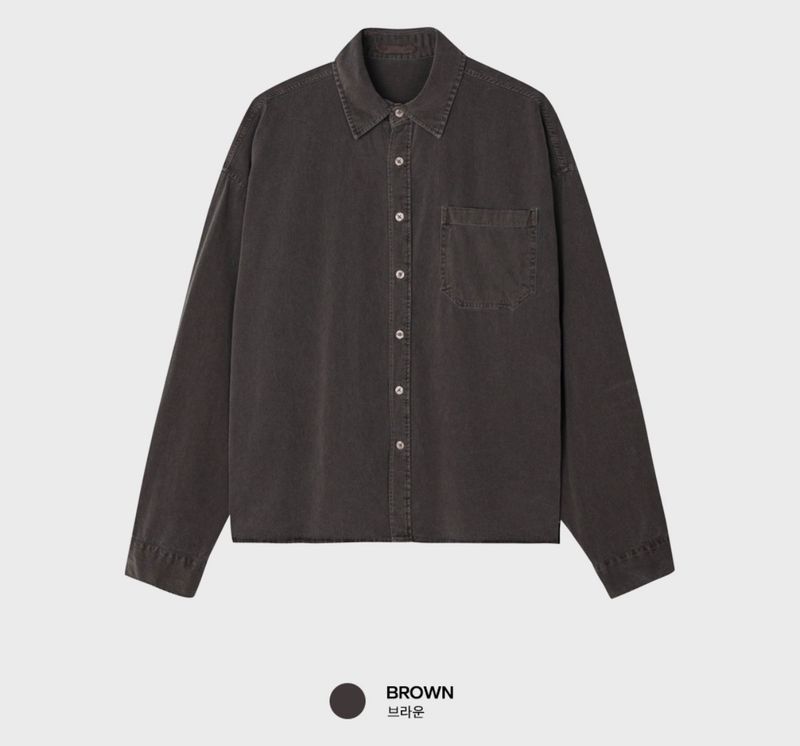 Look Wonder Ant Daily Pigment Semi-Crop Twill Shirt
