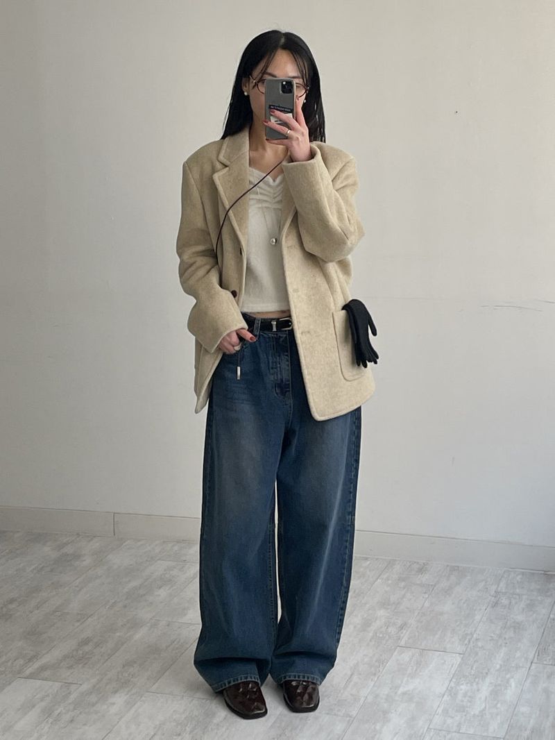 Jake Balloon Fit Wide Denim Pants