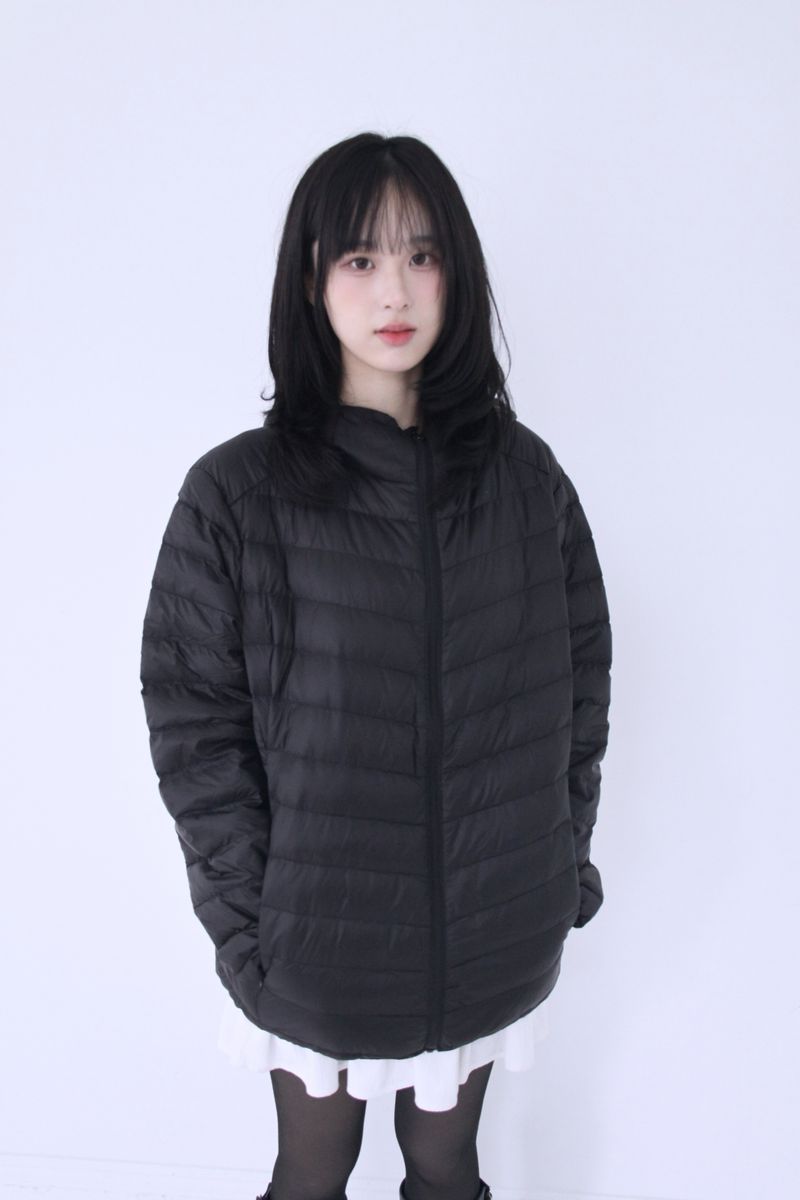 Duck-Down Light Hooded Slim Lightweight Padded (2colors)