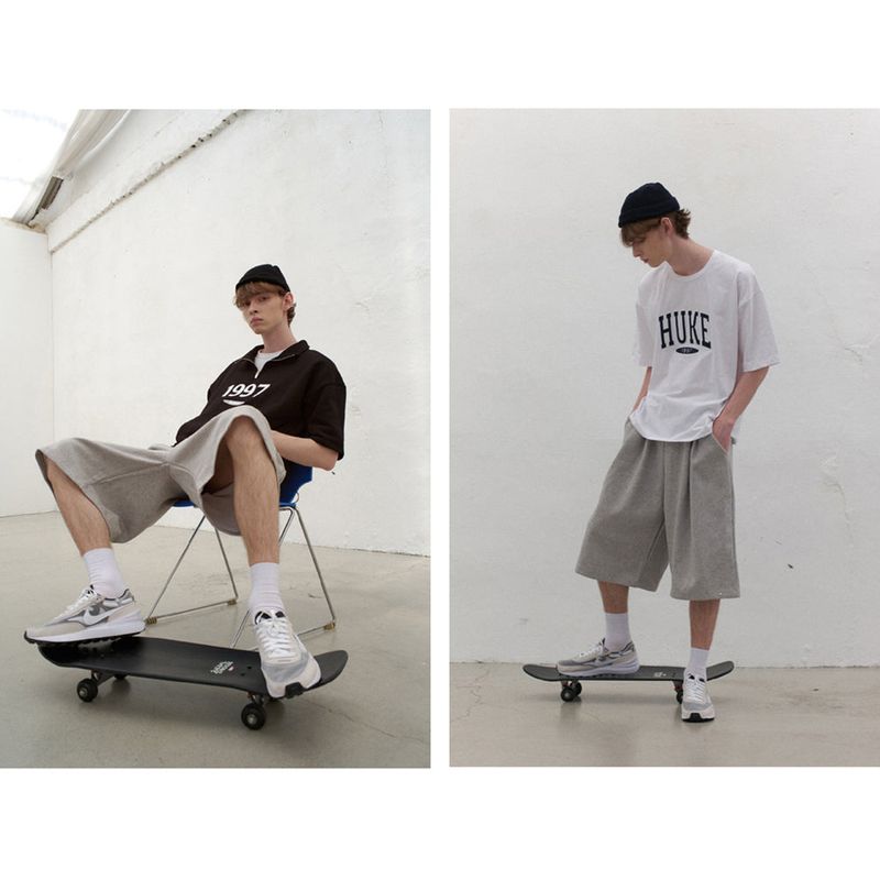 スケート バミューダ パンツ (グレー)