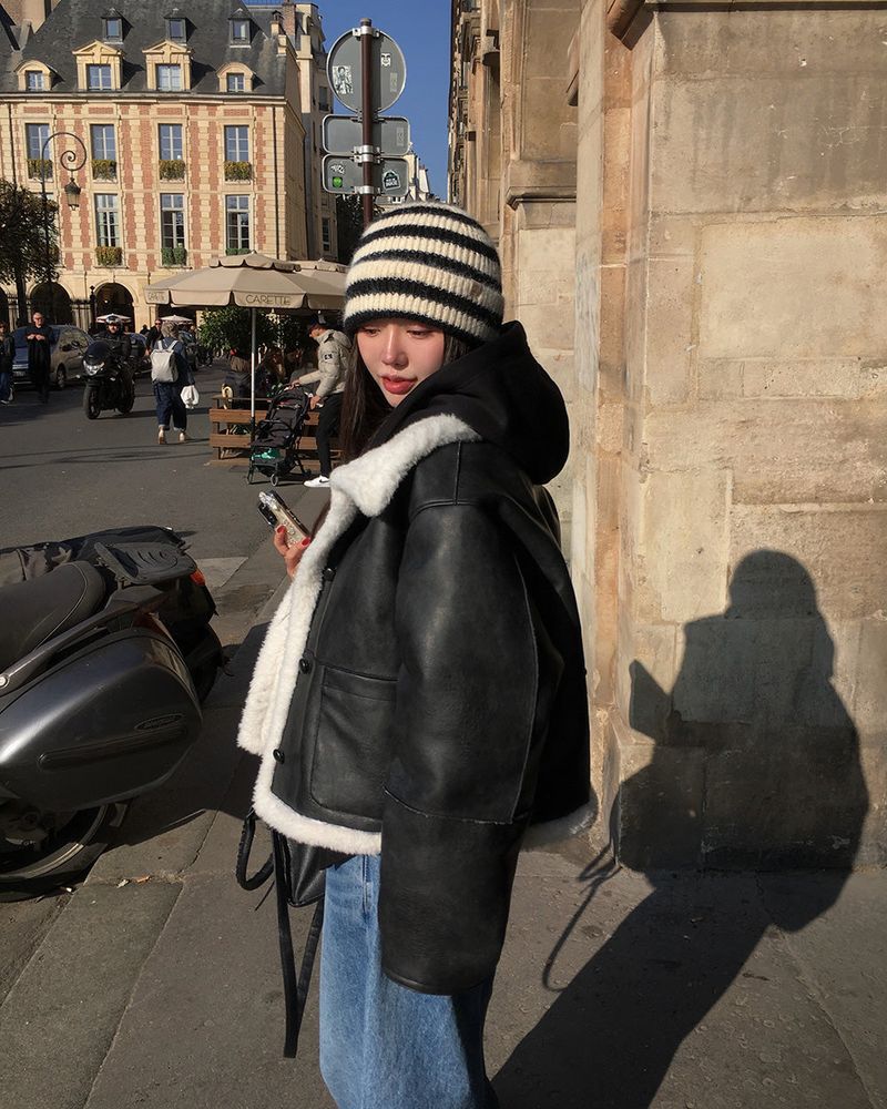 [ORIGINAL] Tambur Leather Shearling Coat
