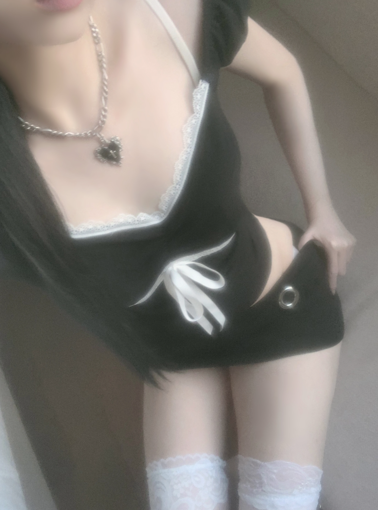 suzen（スゼン）の「Hacken Ribbon Lace Top (black)（Tops）」
