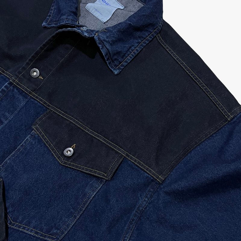 panel mix denim trucker jacket_blue