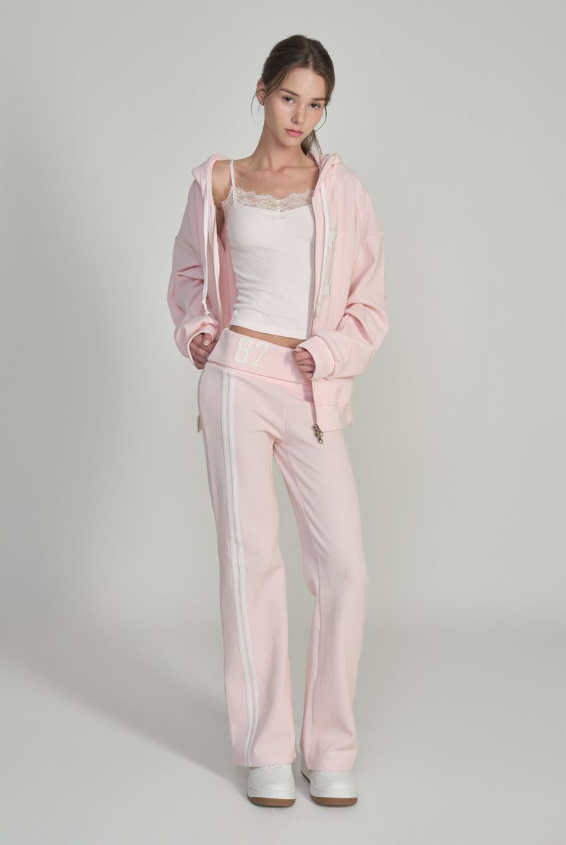 87 Waffle Track Pants, Pink