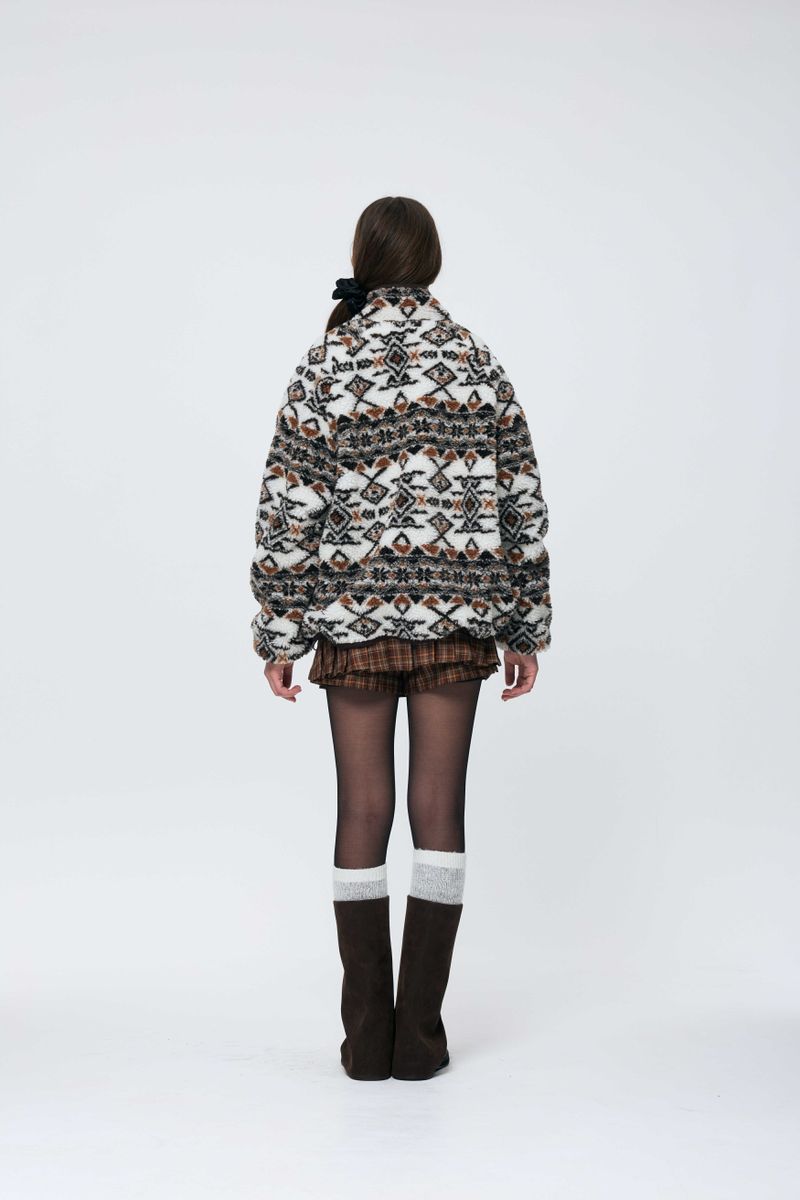 NORDEN FLEECE JACKET / BROWN