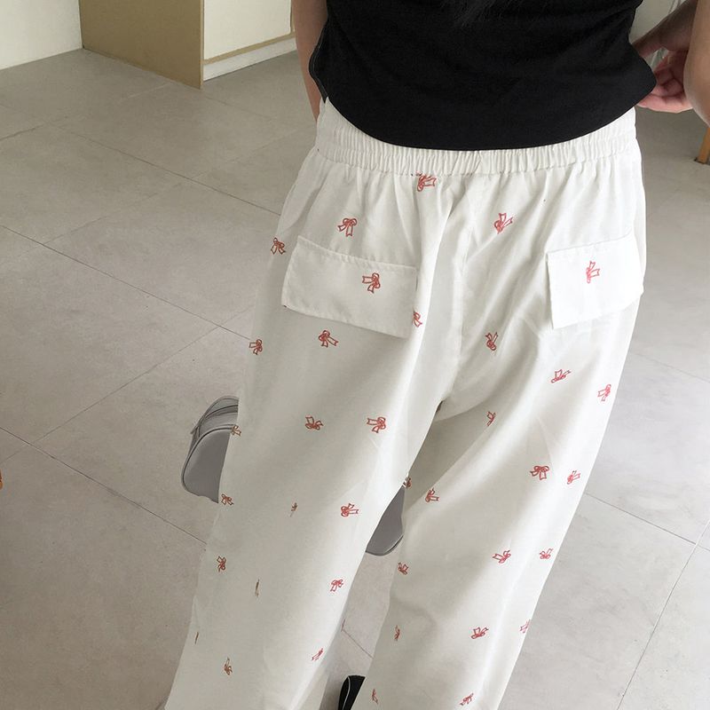 メリンバレエコア リボン刺繍ワイド2WAYパンツ