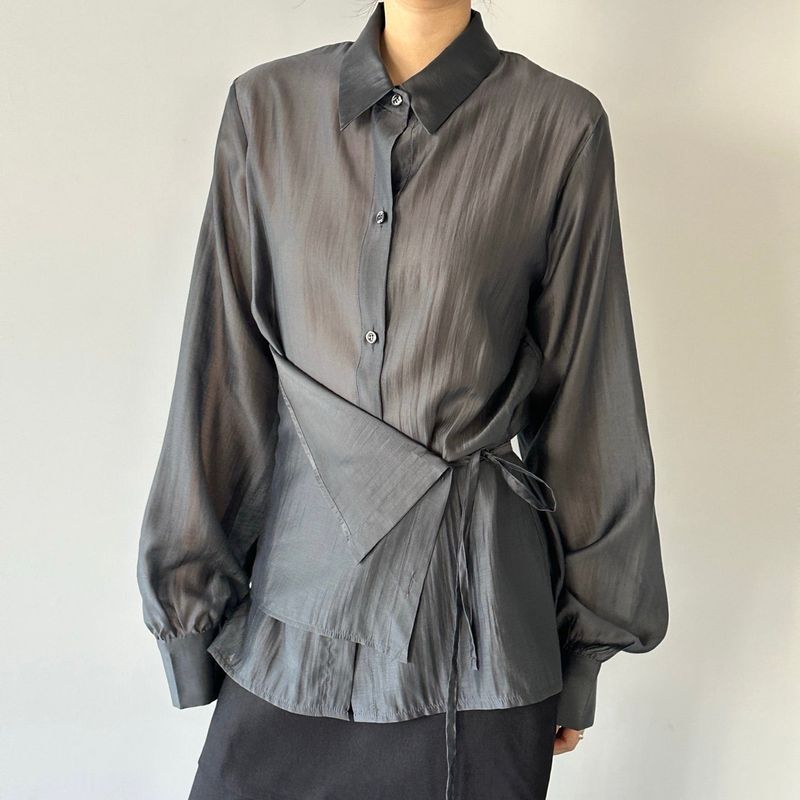 Sheer Wrap Shirt - 3colors