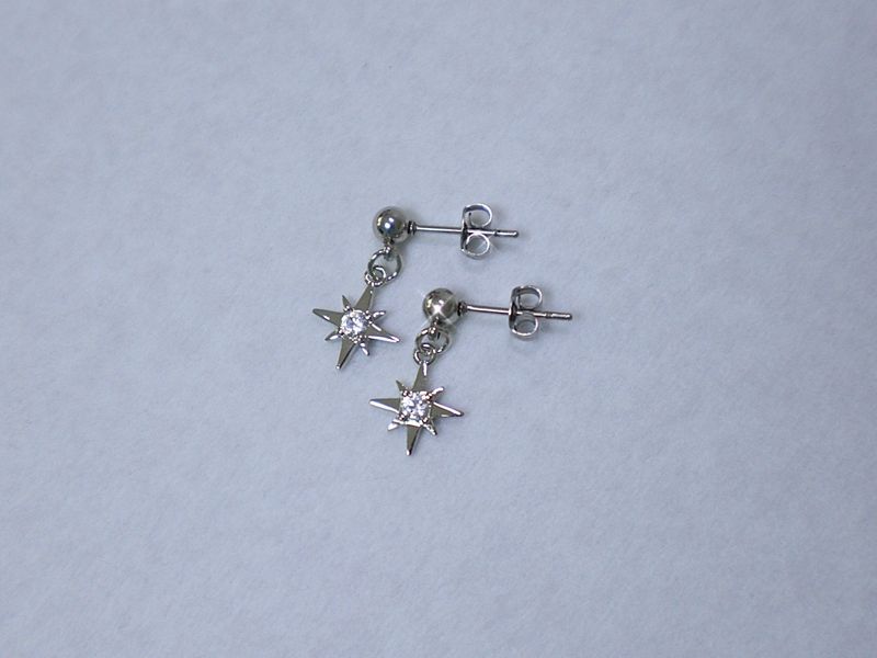 cubic square star earring