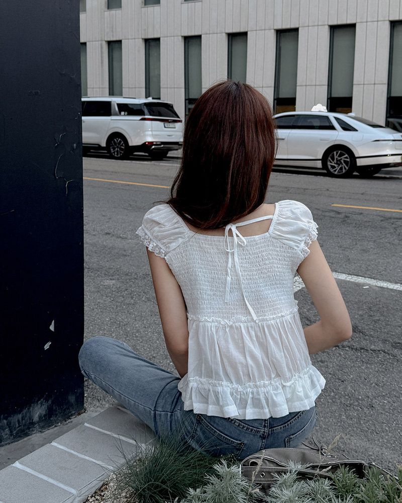 Pure cotton lace blouse