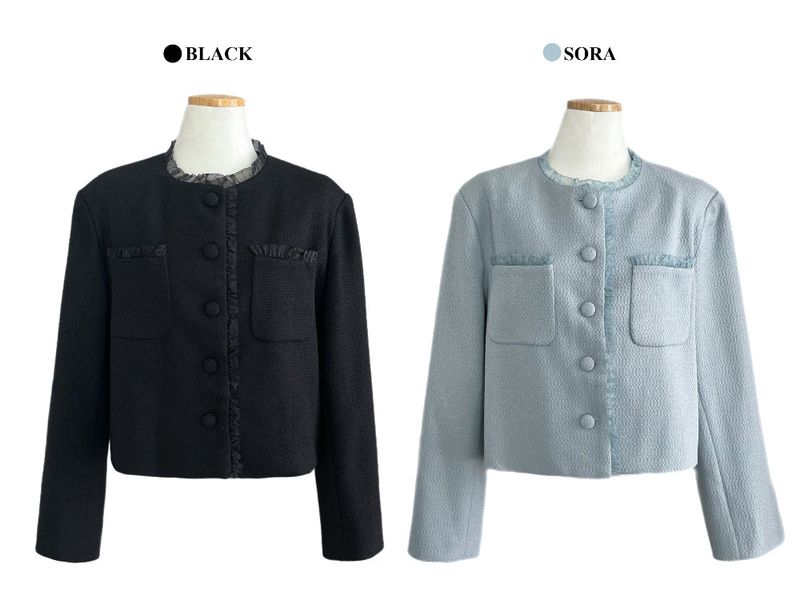 Classic Muse Lace -Trimmed Tweed Jacket