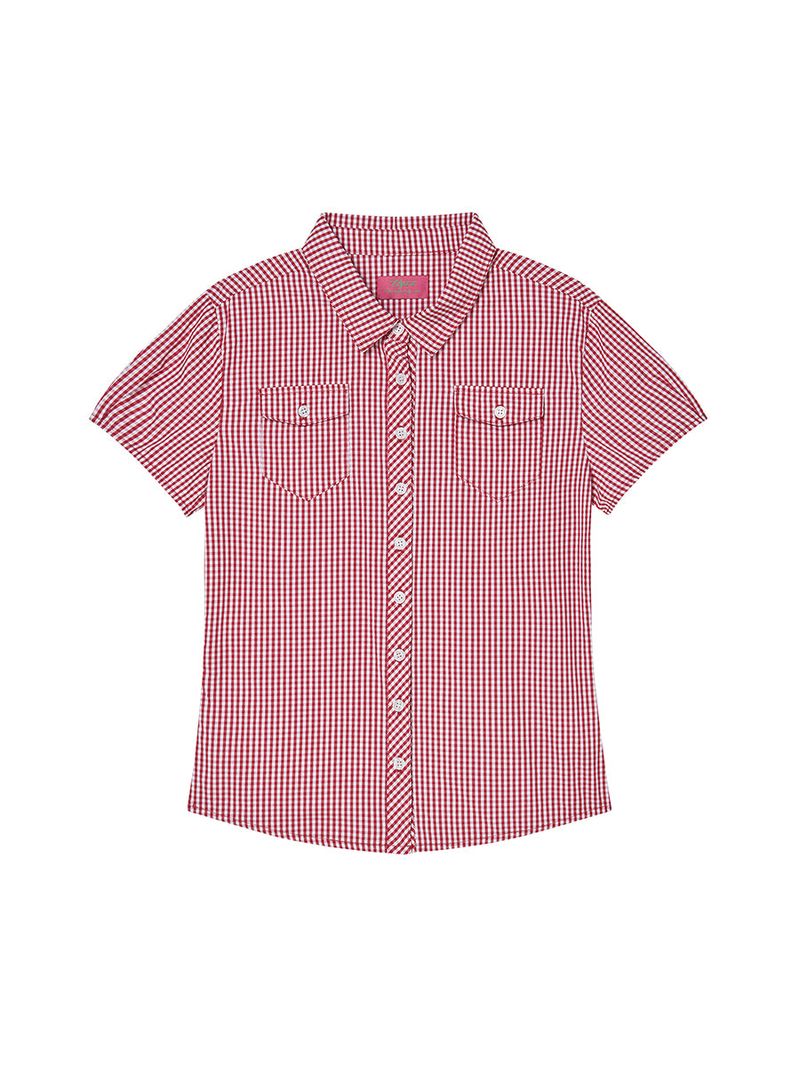 CHECK BLOUSE RED