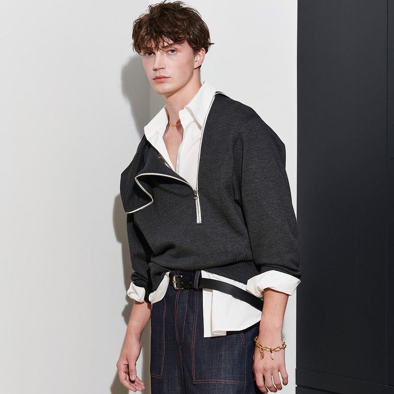 PUBLICKA X（パブリカエックス）の「 [UNISEX] SYDNEY COWL NECK SWEATSHIRT, DARK HEATHER GREY（Tops）」