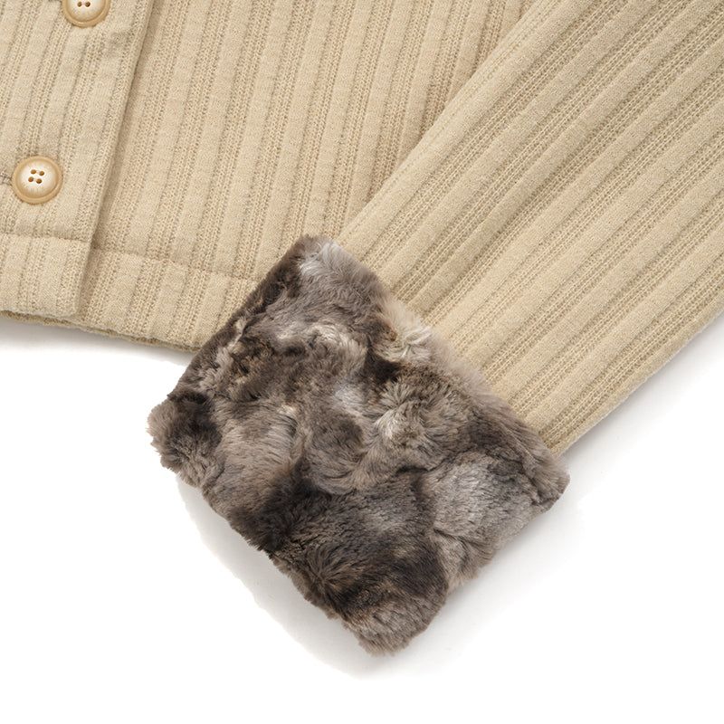 CHERRY TIE DYE FUR POINT JACKET [BEIGE]