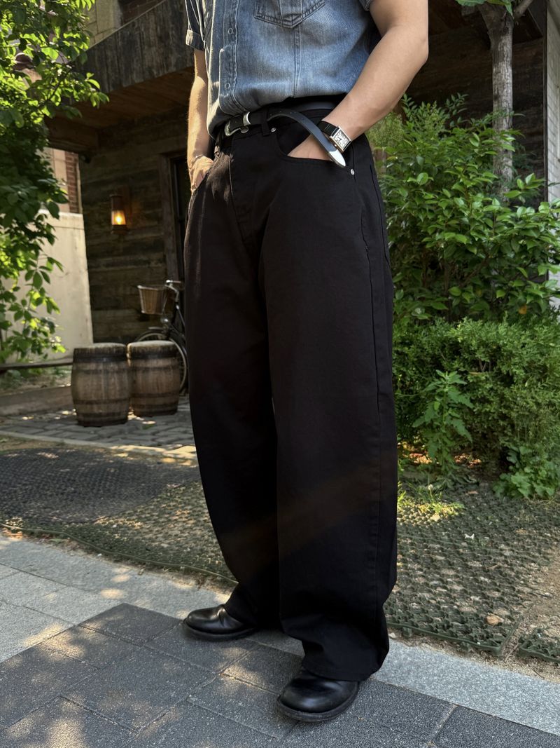 Cotton wide soft balloon pants