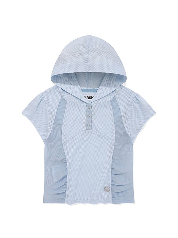 KIRSH（キルシー）の「COLOR MIX SLIM FIT SHORT SLEEVE HOODIE [SKY]（Tops）」