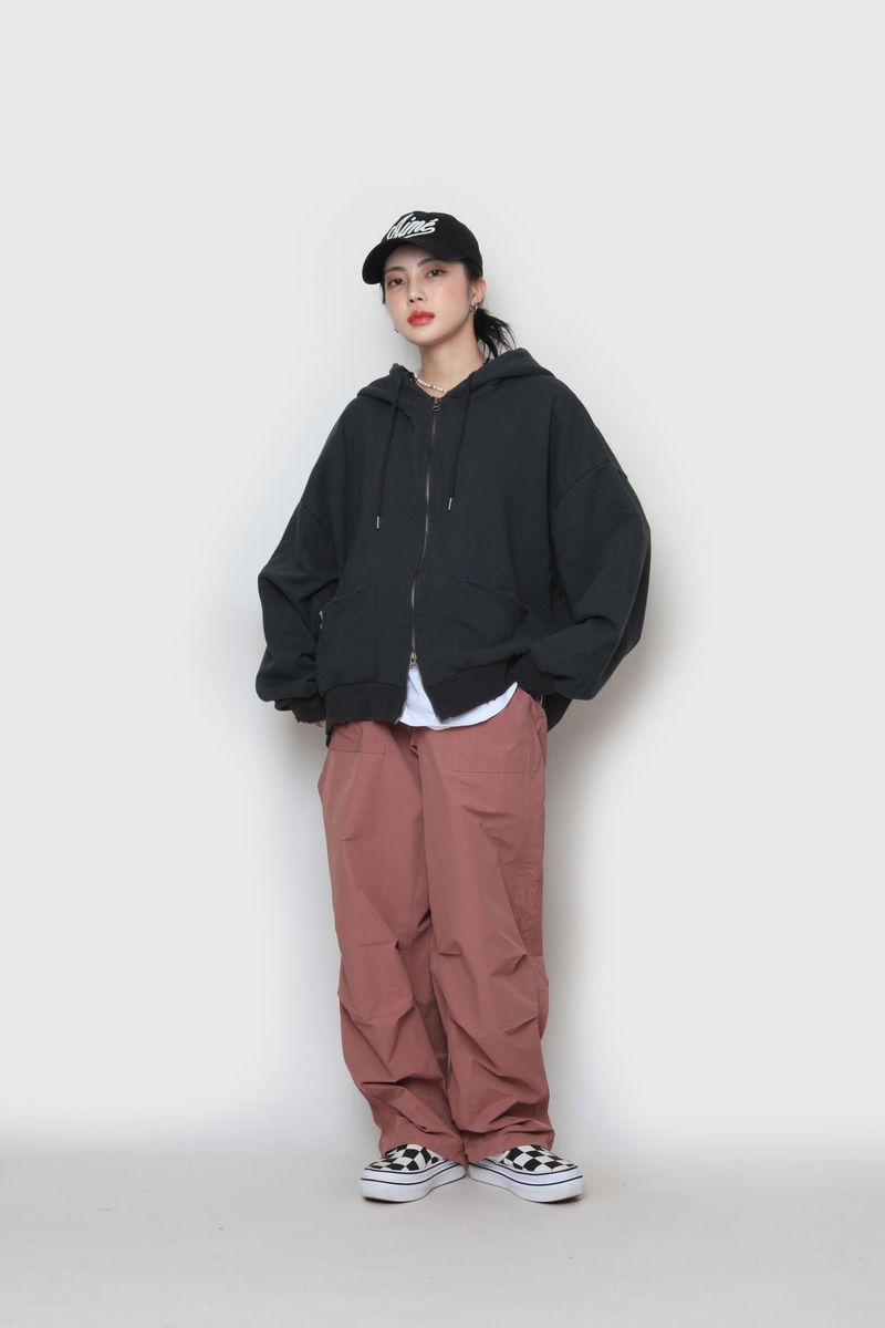 junk two-way zip-up hoodie