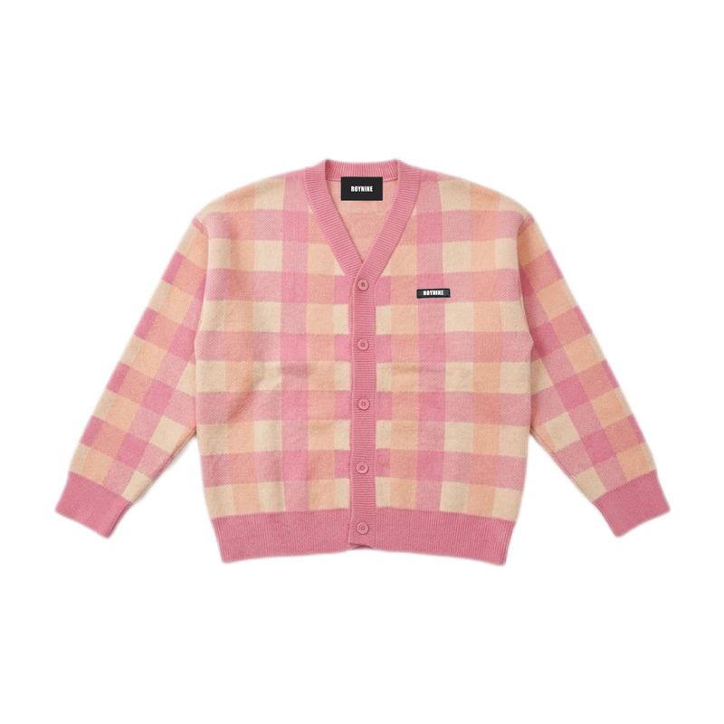 ROYNINE（ロイナイン）の「Pink Check Cardigan（Tops）」