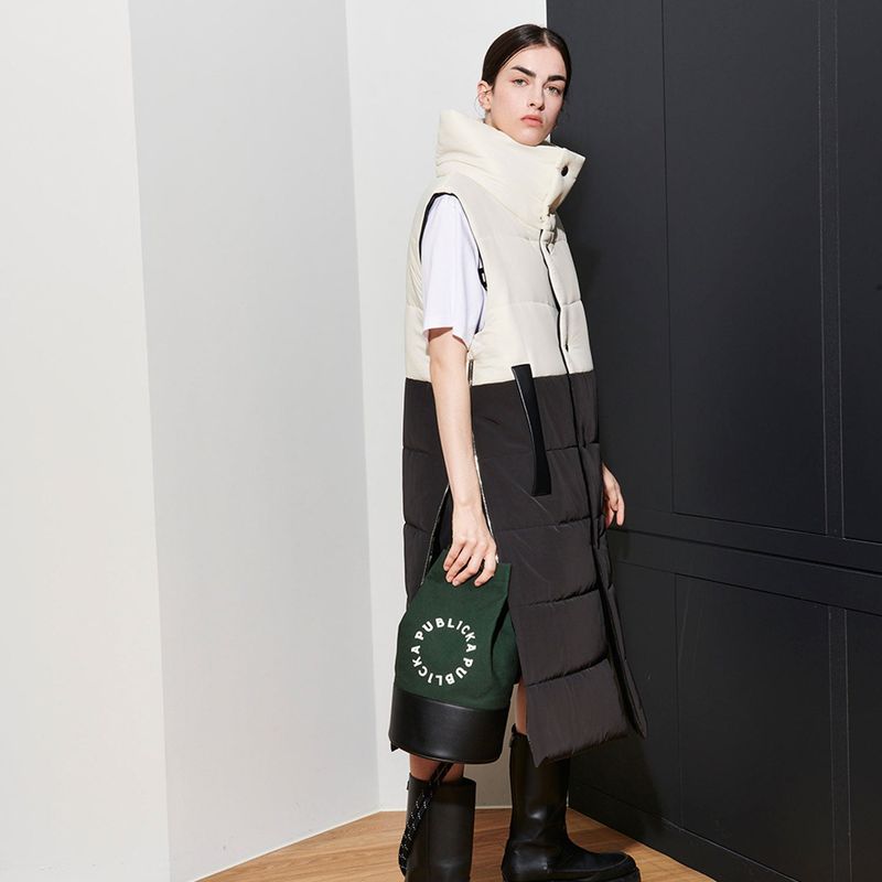  [UNISEX] JUN PADDING VEST, IVORY + BLACK