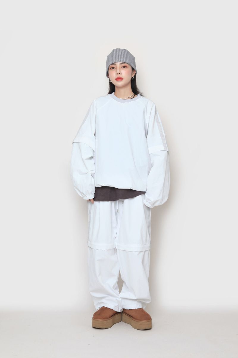 two-way nylon sweatshirt
