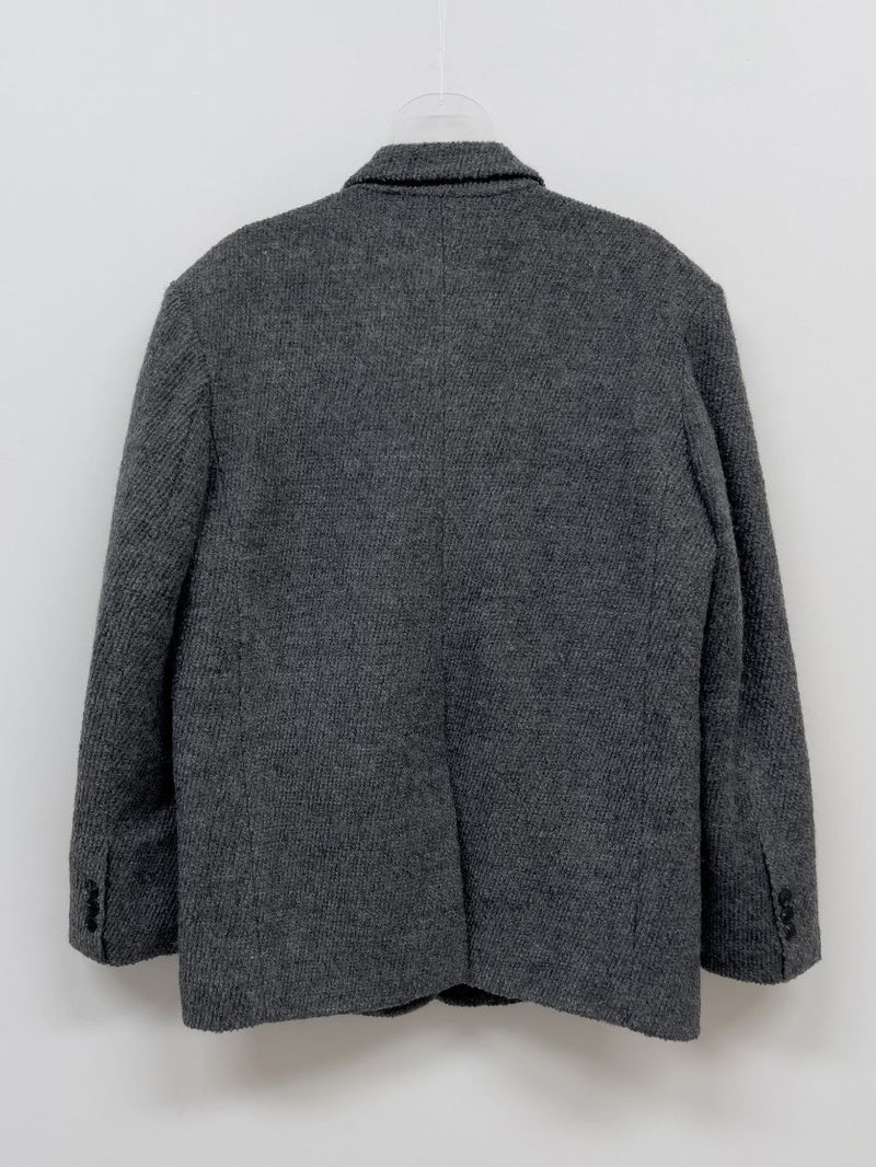 [Wool 50%/Quilted lining] Twill wool single over fit jacket