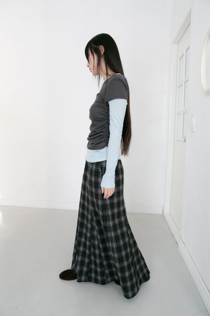 check low long skirt(2colors)