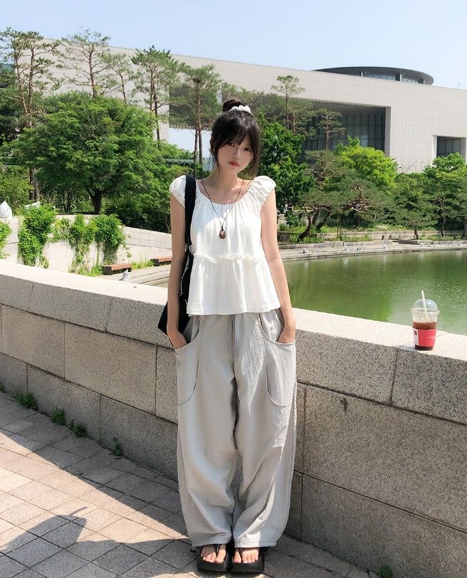 Pie Double Pocket Nylon Pants