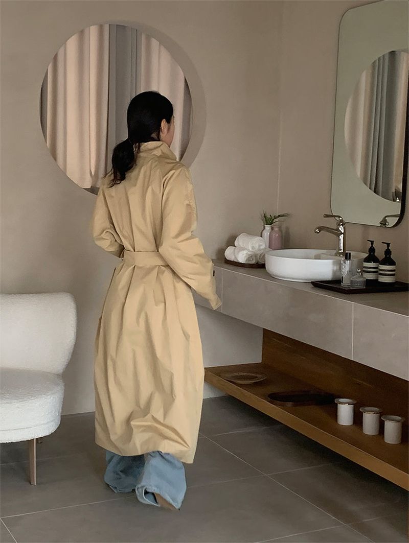 HIGH NECK MAXI TRENCH COAT (3C)