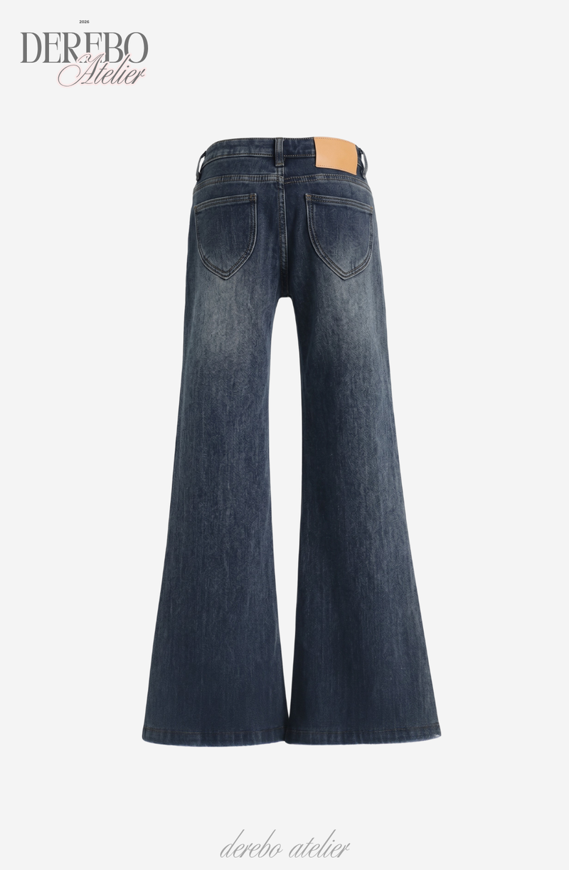 deep blue flow bootcut denim pants, regular (REGULAR)