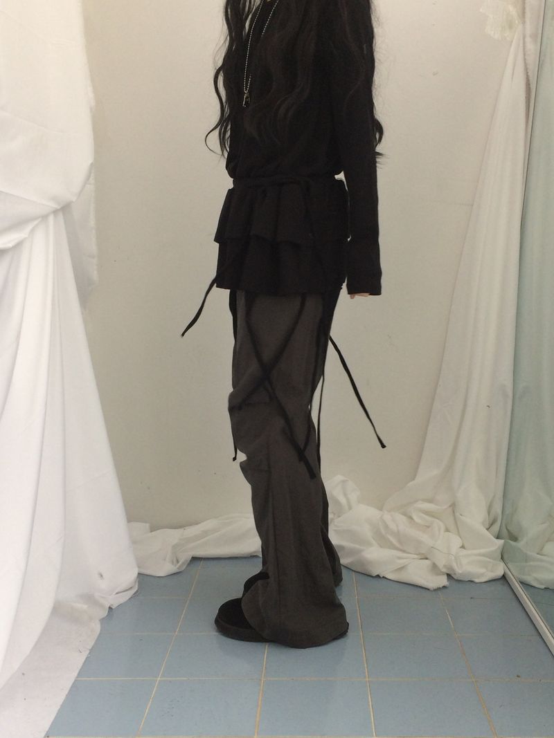 side strap frill dress