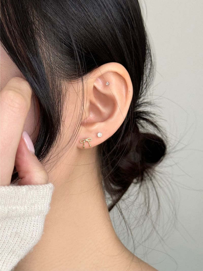 [3 set] daily ribbon earrings set