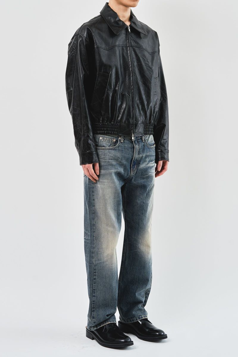 Chelo Wrinkled Leather Jacket (2color)
