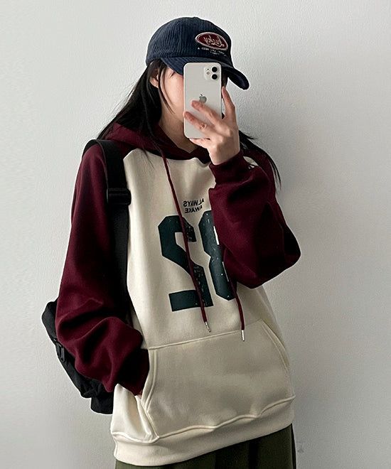 Newed fleece raglan over hoodie