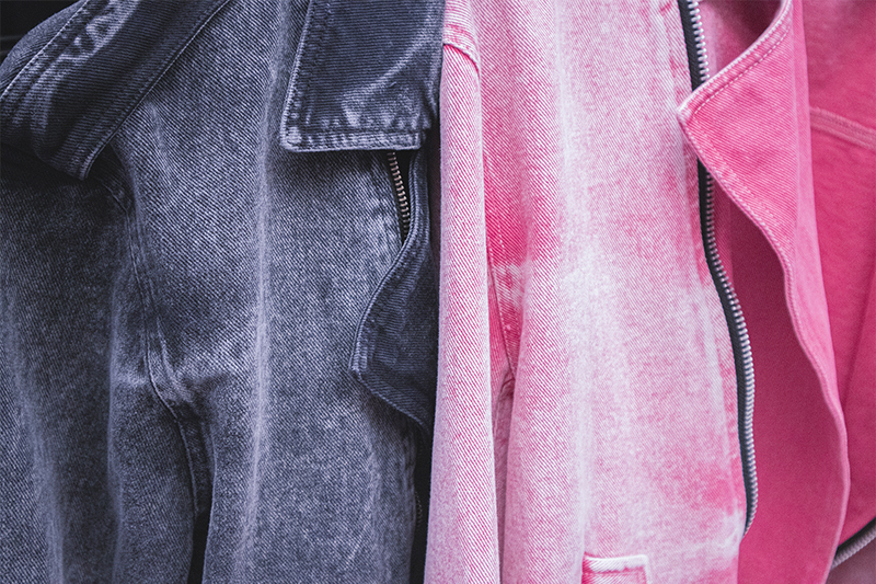 Vintage Washed Denim Biker Jacket