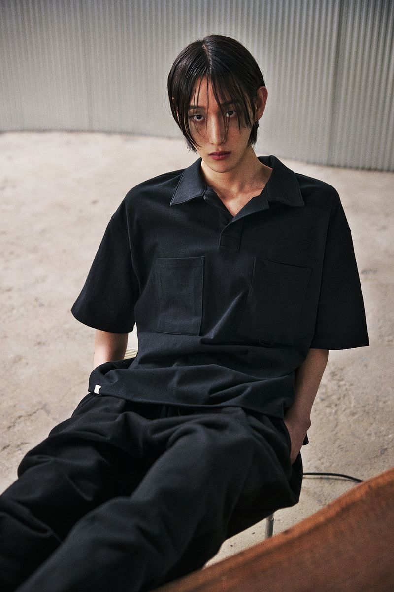 N-BT POCKET 1/2 COLLAR-TEE (Black)