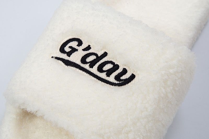G'day furry sandals (white)