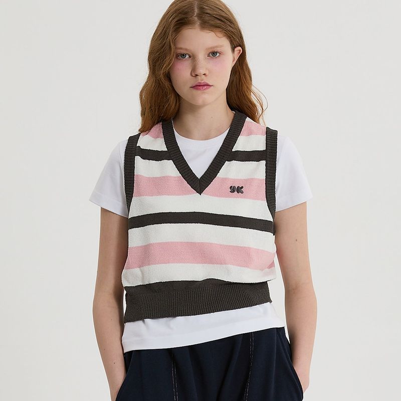 Stripe knit vest