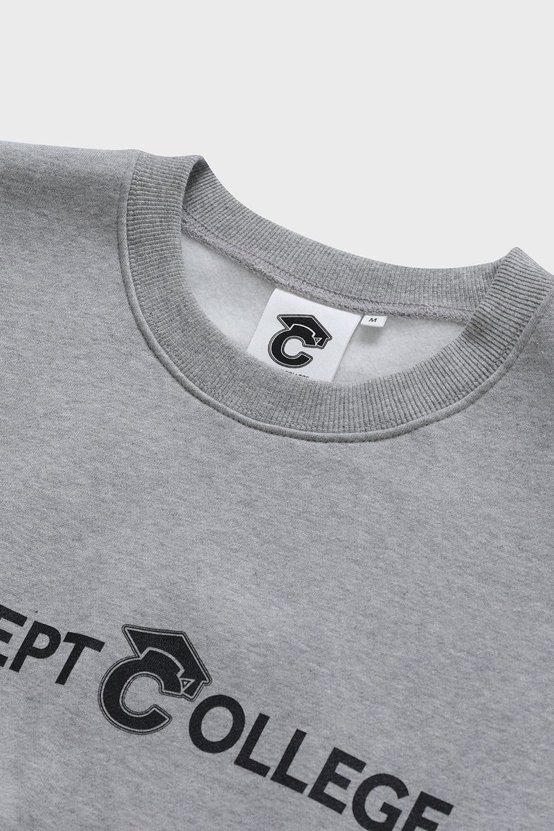 ベーシックラインロゴスウェットシャツ・グレー［ユニセックス］/ Basic Line Logo Unisex Gray Sweat Shirt
