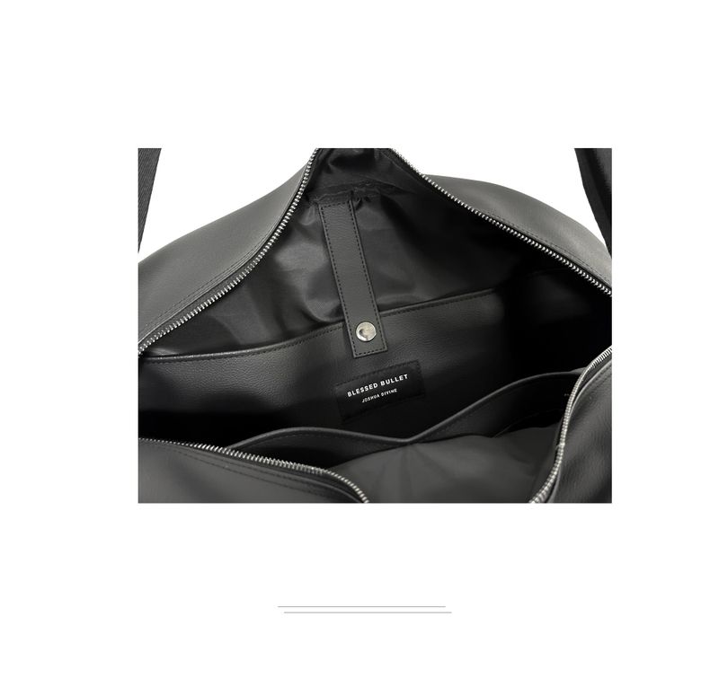 HALF MOON SHOULDER CROSS BAG_LARGE-Coating canvas Black_Ygreen