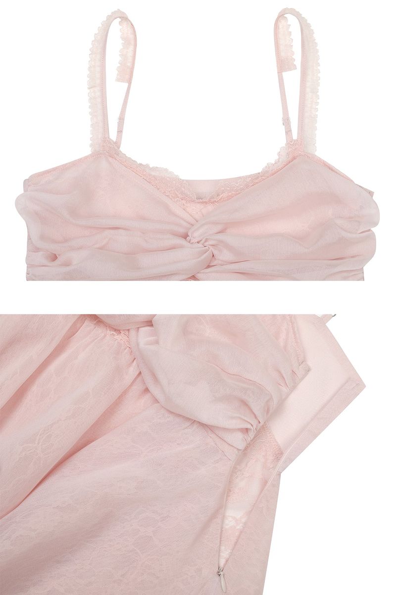 ROSE SHIRRING TOP pink