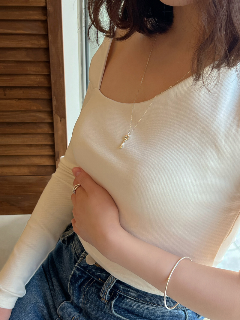 Key of heart necklace (silver)