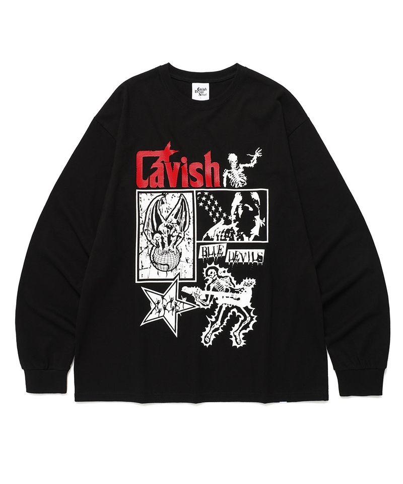 cavish（カビシ）の「ライトニングスケルトン LS Tシャツ ブラック(CV2ESUT553A)（トップス）」