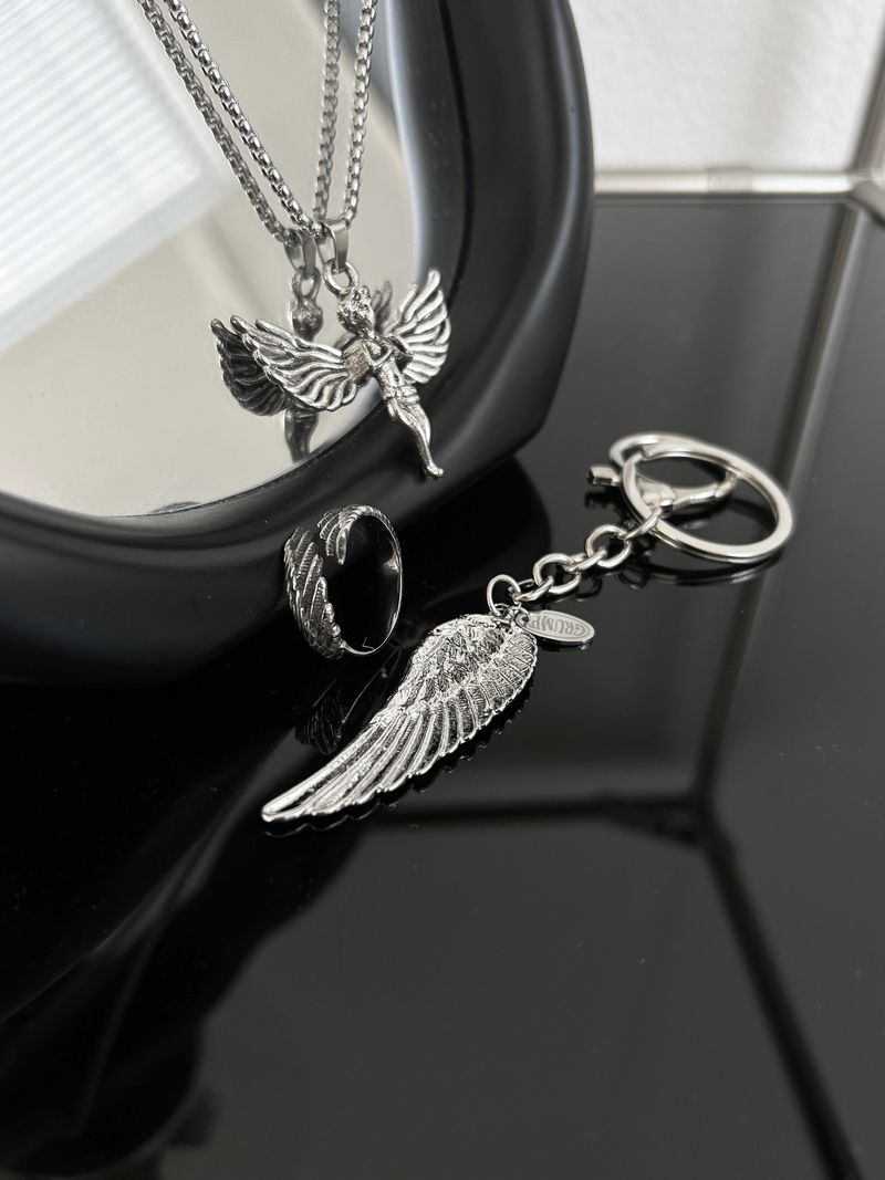 Celestial Feather Keychain