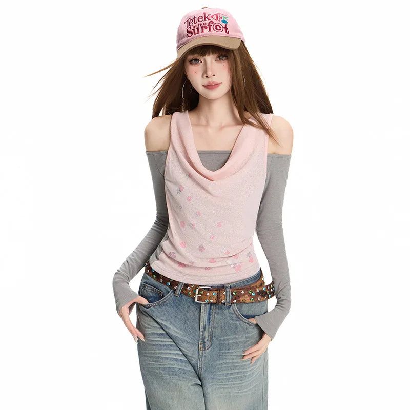 Sweet Polka Dot Layered Asymmetric Top