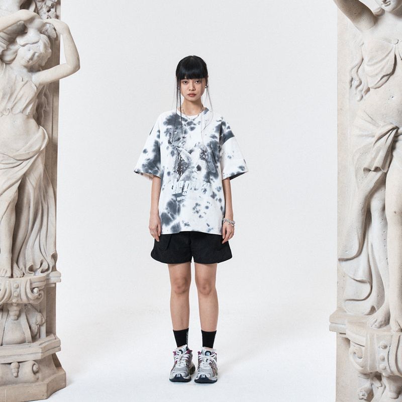 PEOPLEOFTHEWORLD(ピープルオブザワールド)の「Plaster Tie Diover Fit T-Shirt (GRAY)(Tops)」