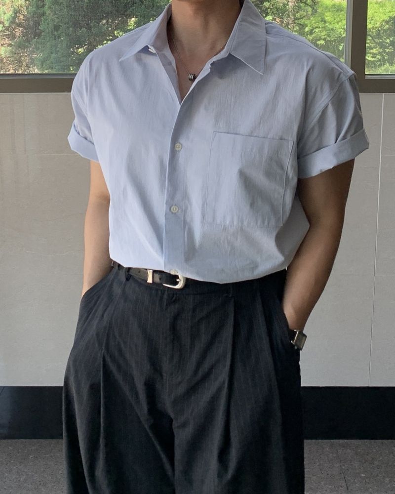 Mensfloor（メンズフロア）の「Eldia Semi-Crop Short Sleeve Shirt（Tops）」