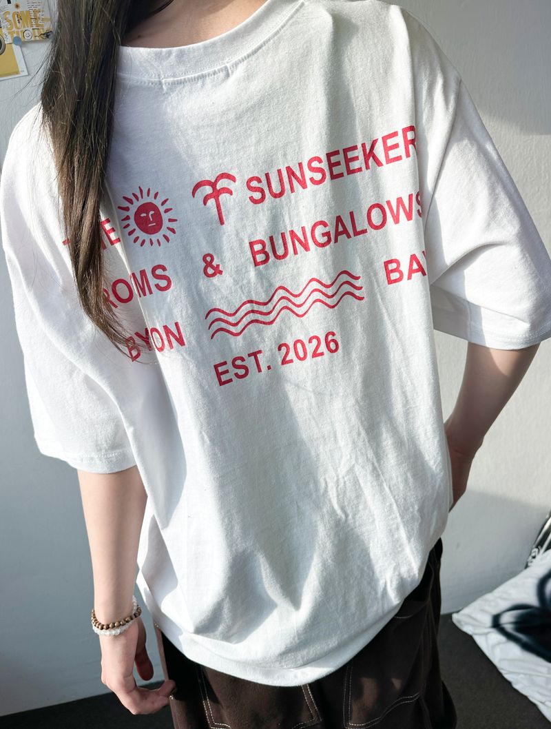 Sunroom Back Letter Tattoo Graphic Oversized Tee 4color