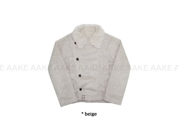 (3oz Quilting) FUR-COLLAR DOUBLE SHORT COAT