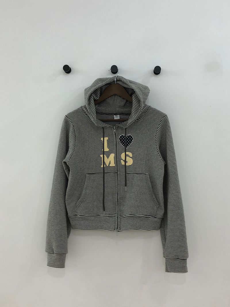 Heart Dot Stripe Hoodie Zip-up