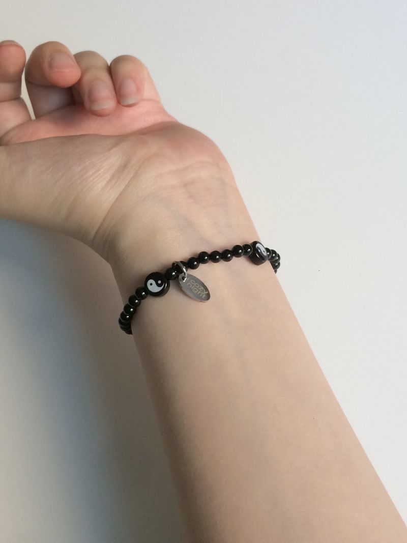 YIN N YANG BLACK BRACELET