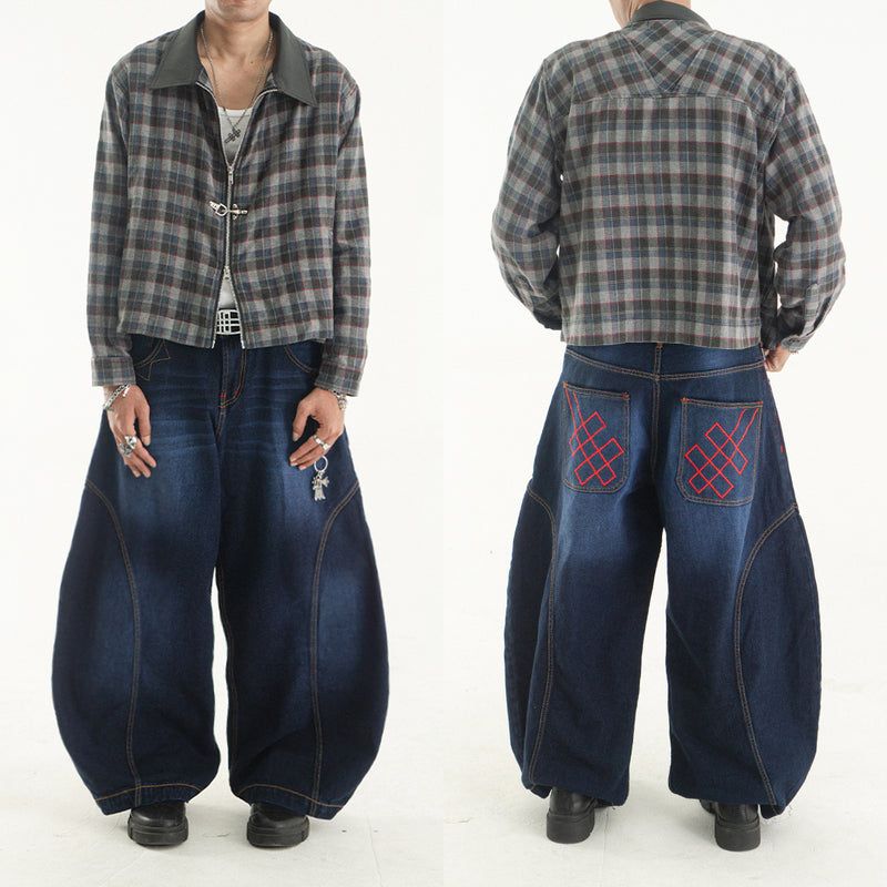 A1 Wide Barrel - Dark Blue - Jeans